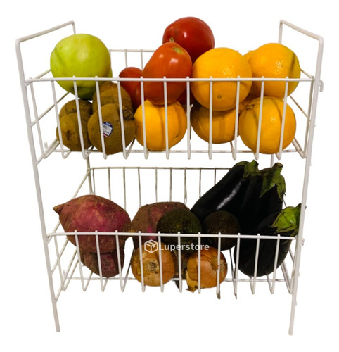 Canasto Cocina Estante Organizador Verduras Frutas 2 Niveles