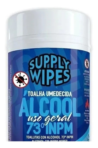 Lenços Umedecidos Alcool 70° Tubo 35 Unidades Supply Wipes