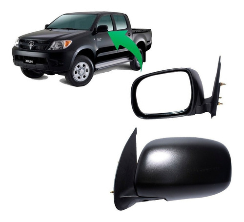 Espejo Izquierd Para Toyota Hilux 3.0 2005 2011 Manual Negro