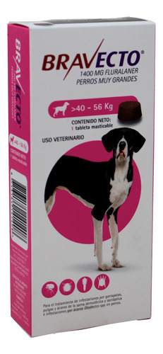 Tableta Masticable Brav Perros 40- 56 Kg Control Tratamiento