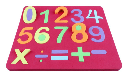 Brinquedo Didático Escolar Cartela De Matemática Números Eva Cor Sortidos