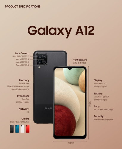 Imagen 3 de 8 de Samsung A12 + Gratis Parlante Logic + Spiner + Chip
