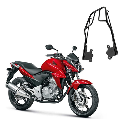 Bagageiro Para Moto Honda Cb 300 2009 A 2014 Preto Sãnsão