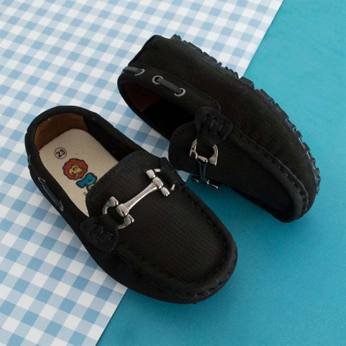 Mocasines Pablo Negro Con Herraje - Zapatos Niños