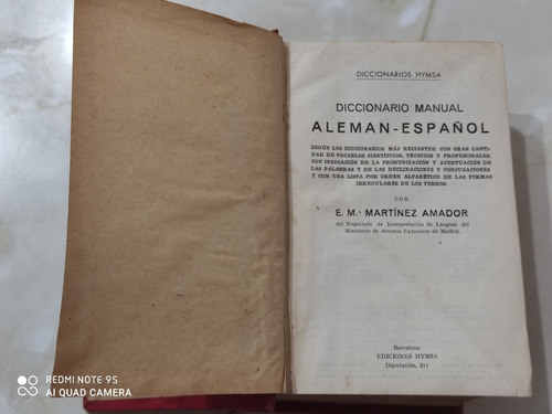 Diccionario Español - Alemán. Artículo De Colección 1951