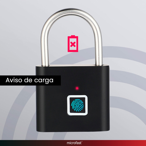 Imagen 10 de 10 de Candado Con Huella Digital Tactil Usb Resistente Agua Seguro
