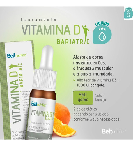 Vitamina D3 Belt Bariatric- 15 Ml- 2.000ui Cada 2 Gotas