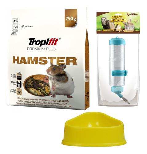 Alimento Para Hamster  Tropifit, Bebedero 250ml, Plato