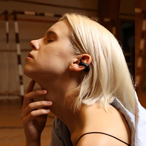 Fones de ouvido sem fio Ambide Sound Earcuffs Tws com controle de cor preta