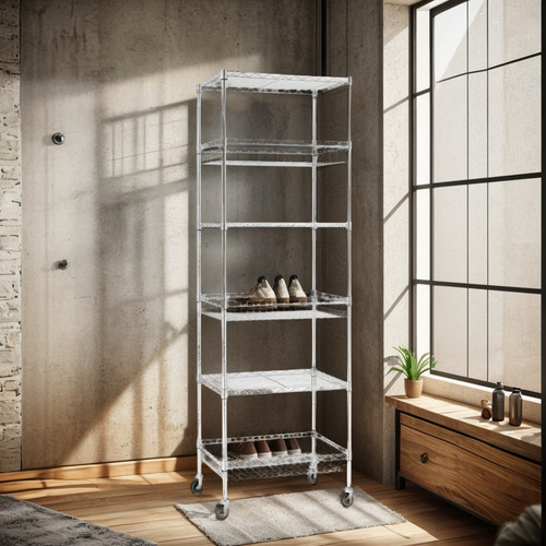 Rack Member's Mark Cromado Estante 6 Niveles Con Ruedas
