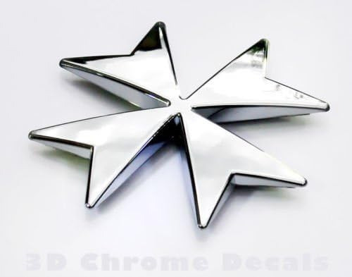 Maltese Cross Car Chrome Emblem Auto Bike Chrome Decal ...