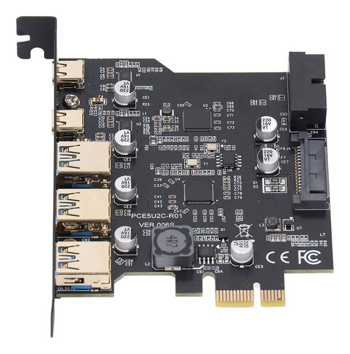 Tarjeta Usb Pcie De 5 Puertos Para 3.2 Gen 2 20 Gbps 3 Tipo