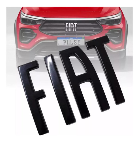 Emblema Grade Fiat Pulse Preto Black Piano 2021 2022 2023