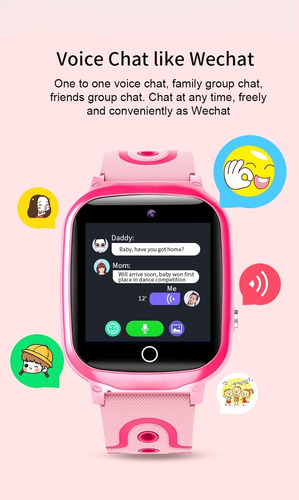 Imagen 2 de 10 de Smartwatch Para Niños 2g Impermeable Rosa