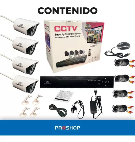 Kit 4 Camaras Seguridad Cctv Dvr Ditron 1080 Full Hd