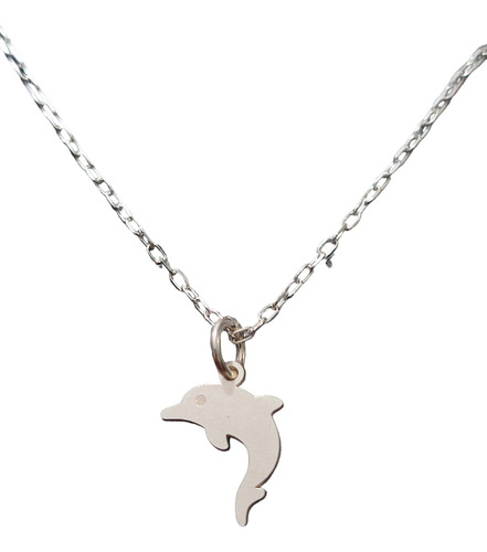 Cadena Collar Delfin Pequeño Mujer Niño Plata Ley 925 + Caja