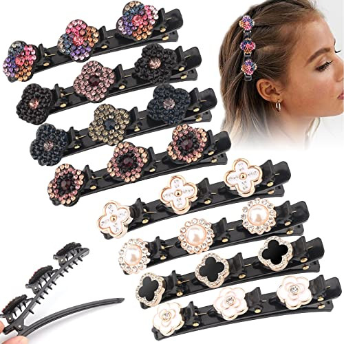 8pcs Clips De Pelo Trenzados Para Mujeres, Girar Q45yv