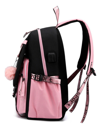 Xb M Mochila Escolar Usb Con Cordones Kuromi + Reloj