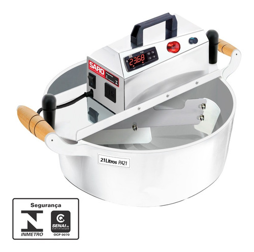 Imagem 2 de 6 de Maquina Inox Mexe Doce 21 L + Timer Frete Gratis
