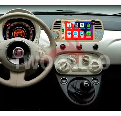 Kit Multimídia Fiat 500 2010-2015 Carplay Modelo Original 7p