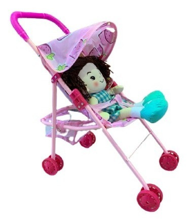 Carrito De Muñecas De Frutillas Rosa - Art. Nst0034 E.full