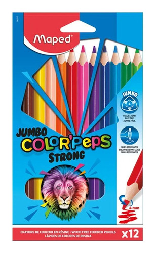 Lapices Pinturitas Color Maped X12 Peps Strong Jumbo 863312