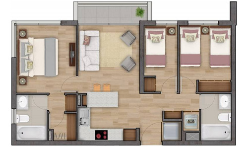 Cuarta Avenida 3d+2b (1est+areas Comunes)
