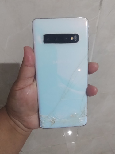 Celular Samsung S10 Para Piezas Sirve Lógica Sm-g973f Se Vende Entero Es Libre De Compañía Pero Tiene Que Quitar La Cuenta Google Blanco (Usado)