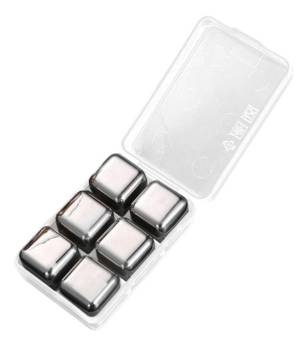 3 Cubos De Hielo De Acero Inoxidable Para Enfriar 6 Plata