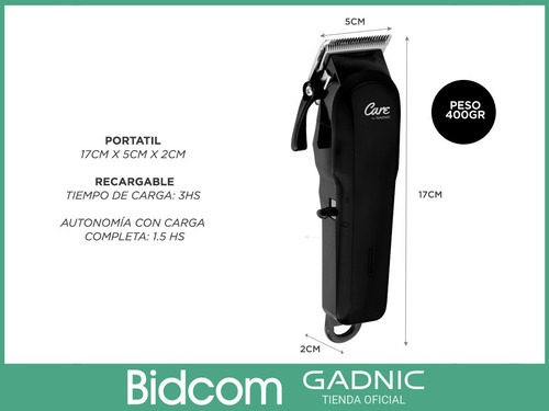 Maquina Cortadora De Pelo Recargable Profesional + 10 Peines