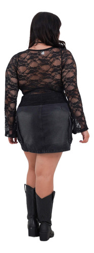 Top De Encaje Manga Larga Circe Xl Talles Grandes