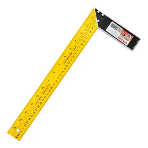 Esquadro Aço Com Cabo De Alumínio 40cm Profissional Cor Amarelo
