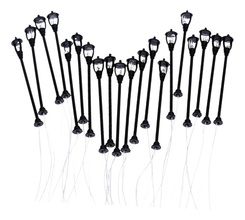 20 Peças Led Mini Lâmpada Caminho Lanterna Poste Miniatura