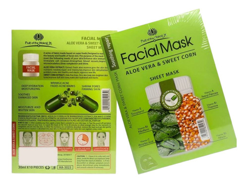 Pack 10 Unidades De Mascarilla Facial Fruit Of The Wokali