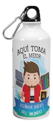 Botella De Agua Deporte Aqui Toma El Mejor Diseñador Grafico