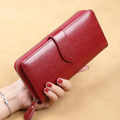 Cartera Para Mujer Gran Capacidad,billetera Con Bloqueo Rfid Terracota