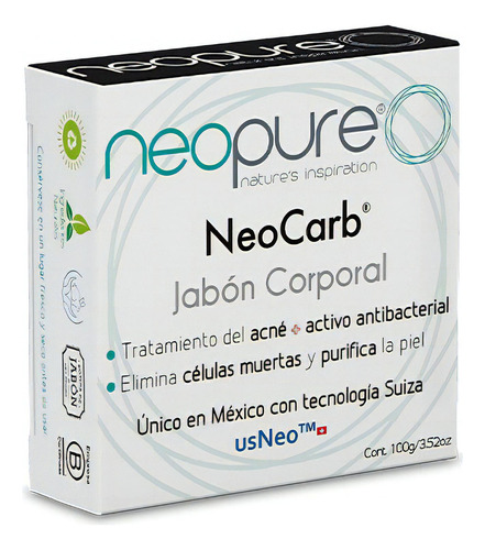 Jabón Neopure Carbón Activado + Usneo C/10 Barras De 100g