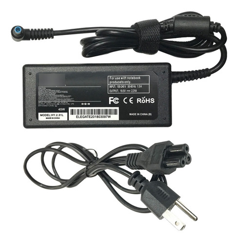 Imagen 2 de 2 de Cargador Laptop Hp 19.5v 2.31a 40w Punta Azul