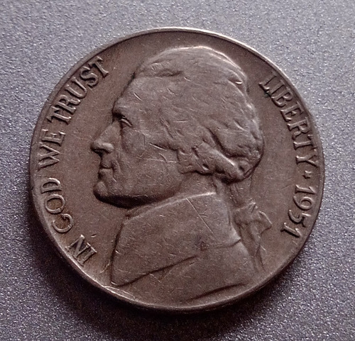 Moeda Jeferson Nikel 1951 Five Cents (Usado)
