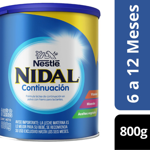 Leche Nidal 2 Continuación 800g Tarro Fórmula Infantil