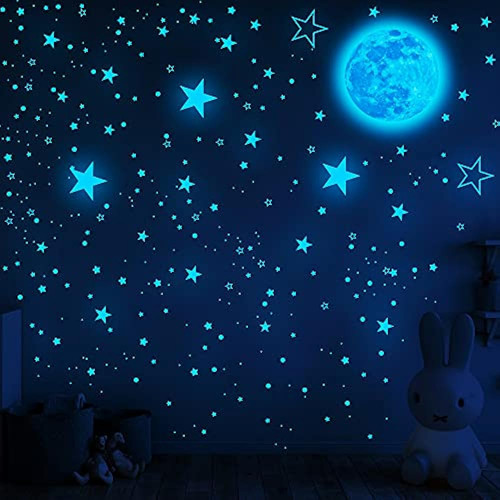 1049 Piezas Que Brillan En La Oscuridad, Estrellas Y Luna Pa