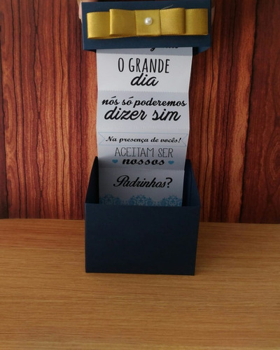 Imagem 7 de 10 de 06 Caixas Convite Padrinho/madrinha De Casamento