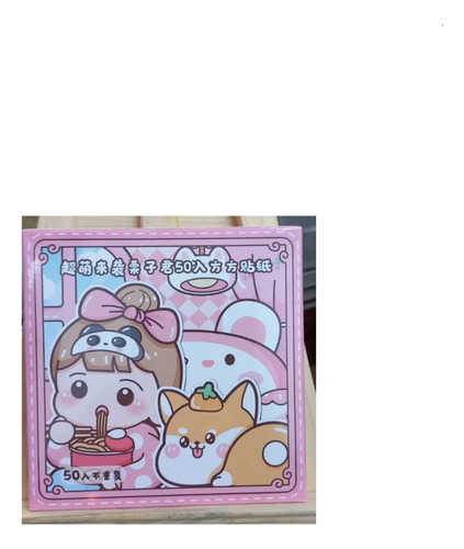 Caja 50 Láminas De Stickers Niña Kawaii Cute No Prepicado