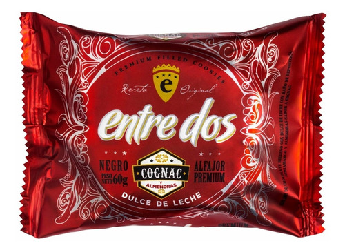 Imagen 2 de 8 de Alfajor Premium Entre Dos - Caja X12 Ud Choco Ddl Al Cognac