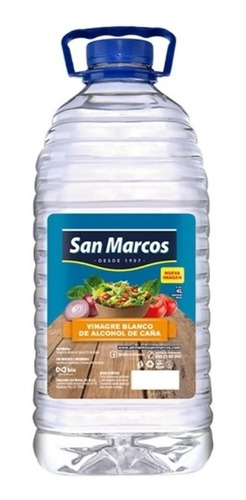 Vinagre Blanco De Alcohol De Caña San Marcos 1 Pz De 4 Lt