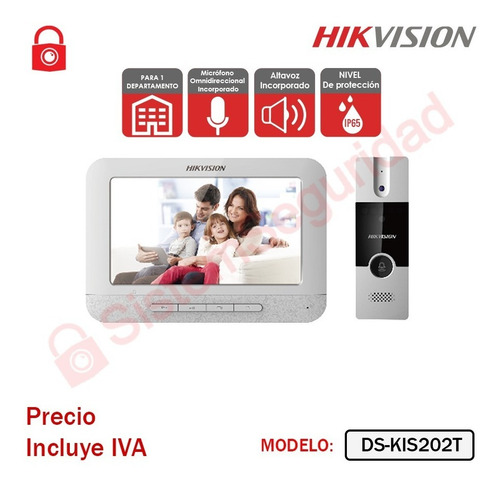 Imagen 1 de 3 de Kit Videoportero Analogo Video Portero Ds-kis202 T Hikvision