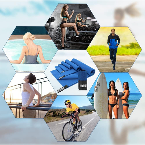 Toalla Microfibra Secado Rápido Baño Natación Gym Playa Deportiva Genérica 3pzs