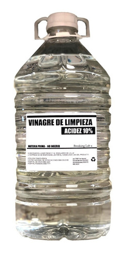 Vinagre Concentrado De Limpieza 5 Litros (10% De Acidez)