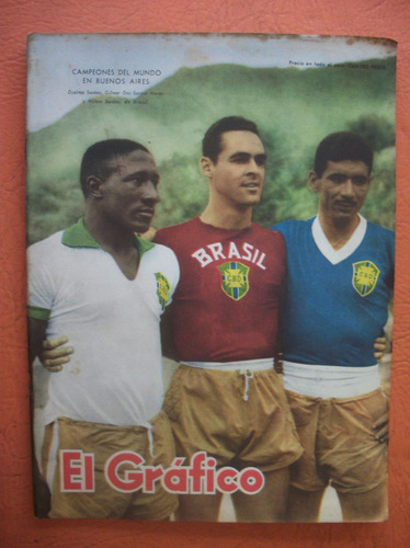 El Grafico 2062 19/3/1959 Campeones Del Mundo En Bsas Brasil