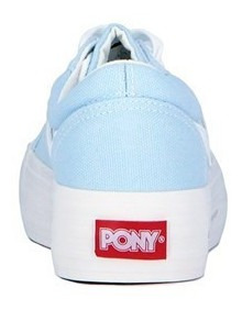 Imagen 3 de 3 de Pony Champion Casual Dama Since 1972 Plataforma Lona Beige -